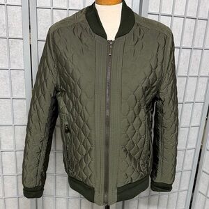 H&M Olive Quilted Bomber Jacket, Size 40R